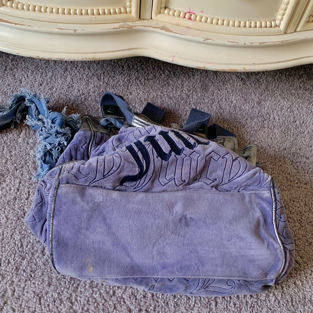 Y2K Juicy Couture Blue Velour Daydreamer Bag - Picture 7 of 7